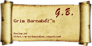 Grim Barnabás névjegykártya